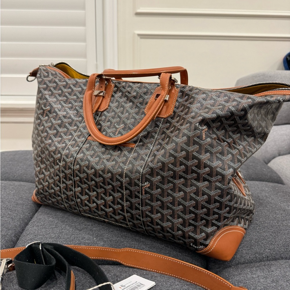 Goyard Bowling 55 Bag (Black & Tan)
